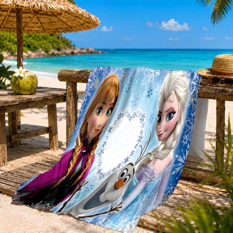 Ice Queen Artwork Printed Microfiber Beach Towel, Soft And Absorbent, Quick-Dry, Ideal for Summer Travel, Beach Essential, Swimming Pool