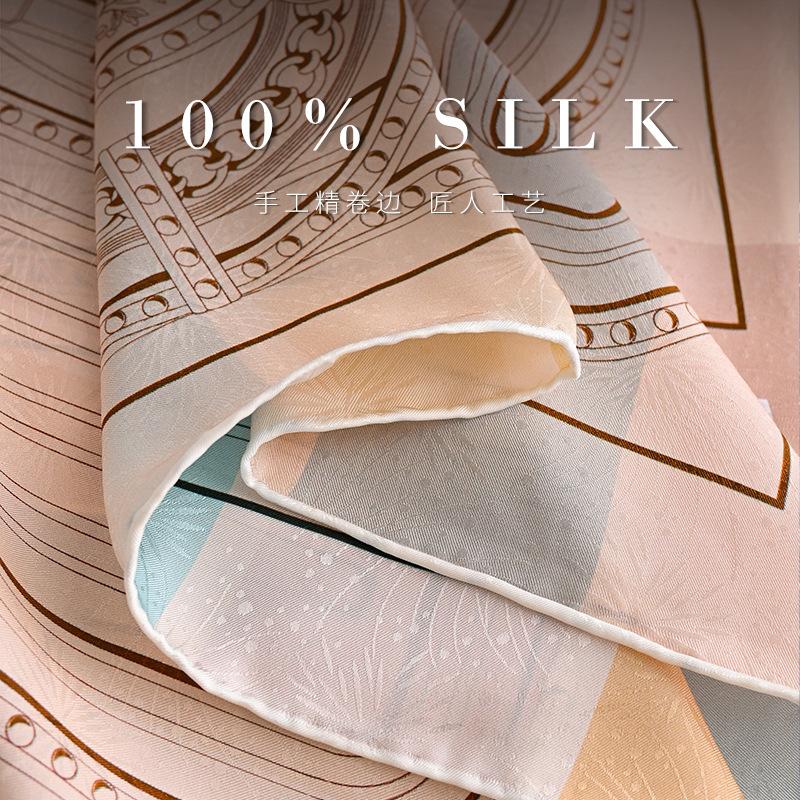 [Flower dill fireworks pattern] 111% mulberry silk silk scarf 1116 spring new Korean version fashion blockbuster silk square scarf