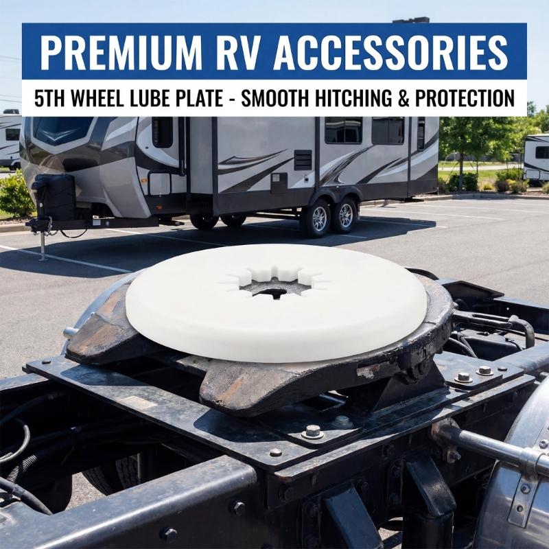 10in/12in 5th Wheel Lube Plate Disk Towpower Fifth Wheel Lube Plate Campers Accessory for Trailer Truck Easy Installation