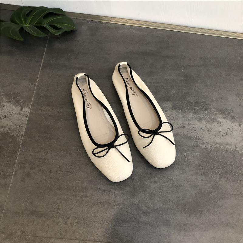 Fashion Bailamos Women Casua Flats Brand New Low Heel Ballet Square Toe Shallow Shoe Slip On Loafer Round Toe Ballet Flat Shoes Zapatos