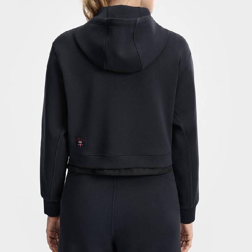 Fila Tennis Loose Fit Zip Knit Hooded Long Sleeve Jacket Women jackets A11W613513F-NV