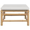 Bamboo Garden Footstool with Light Grey Cushion