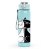 1PC Twin Cats Love Heart Cartoon 750ml Color Plastic Sports Water Bottle Leakproof Flip Straw Lid Suitable for Sports Office Home Use