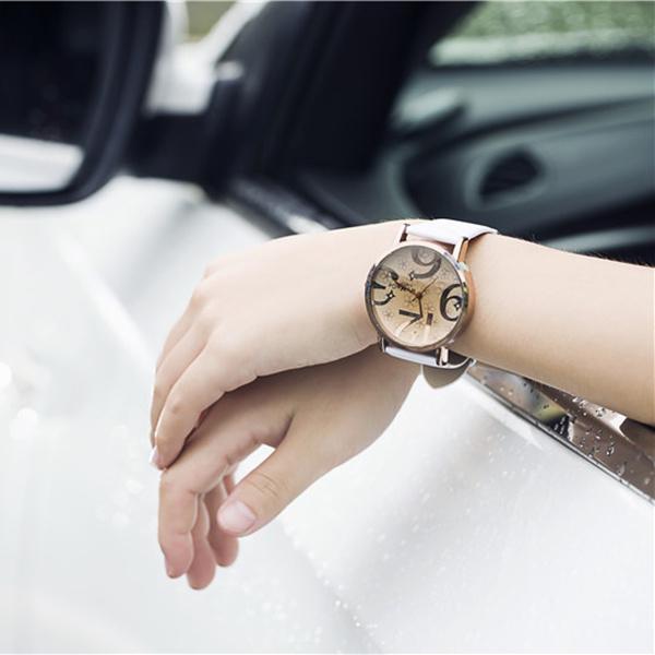 Moda Kadın Leopar Kuvars Bilek İzle Pu Deri Bant Saatler