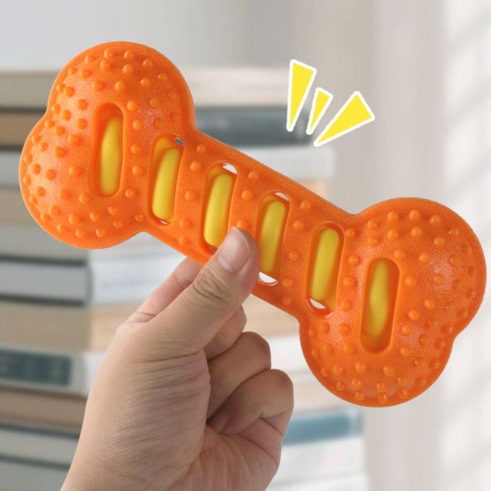 Rubber Pet Leaky Food Bone Toy Bite-resistant Wear-resistant Diamond Shaped Bone Toys Portable Fun Dog Grinding Stick