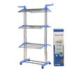 3-Tier Floor-Standing Folding Clothes & Towel Drying Rack with Multifunctional Storage