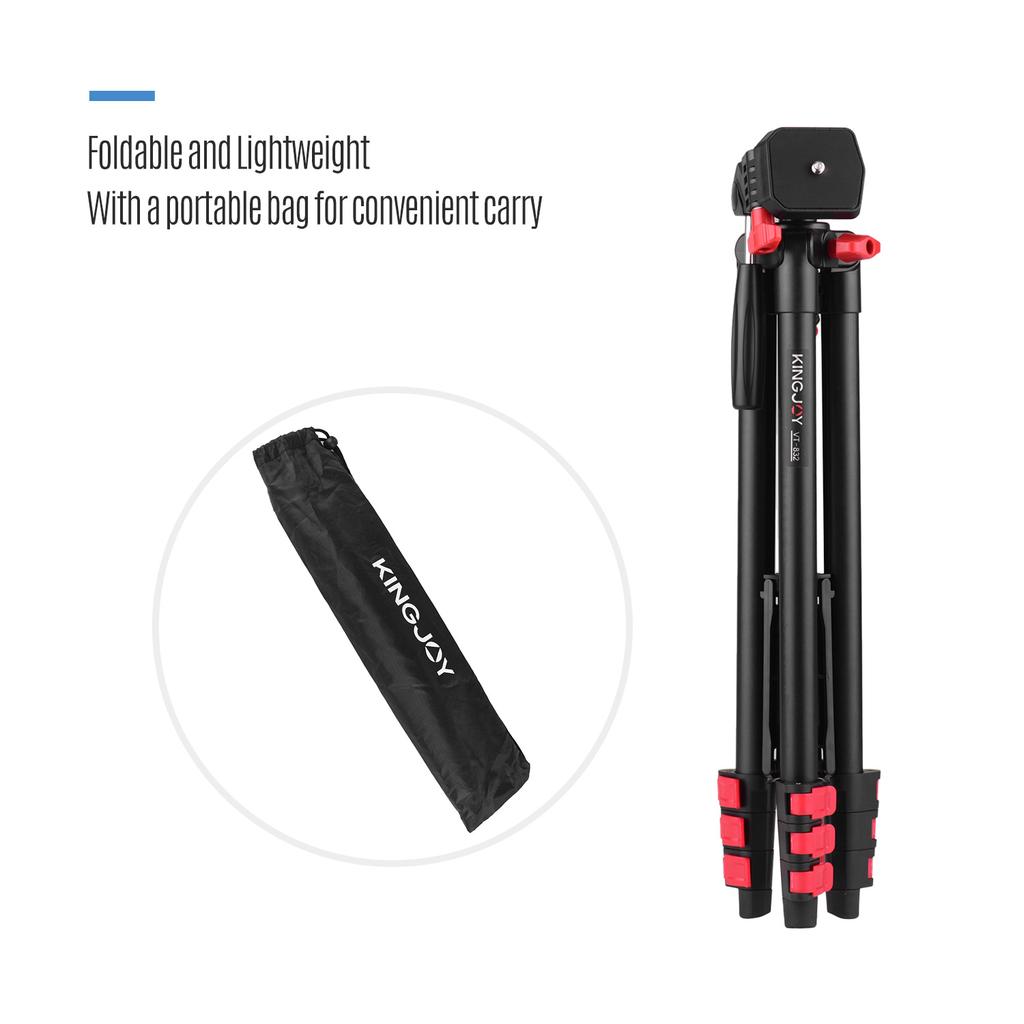 KINGJOY VT-832 Tragbares Fotografie-Stativ aus Aluminiumlegierung, 2 kg Tragfähigkeit, 1/4-Zoll-Schraube