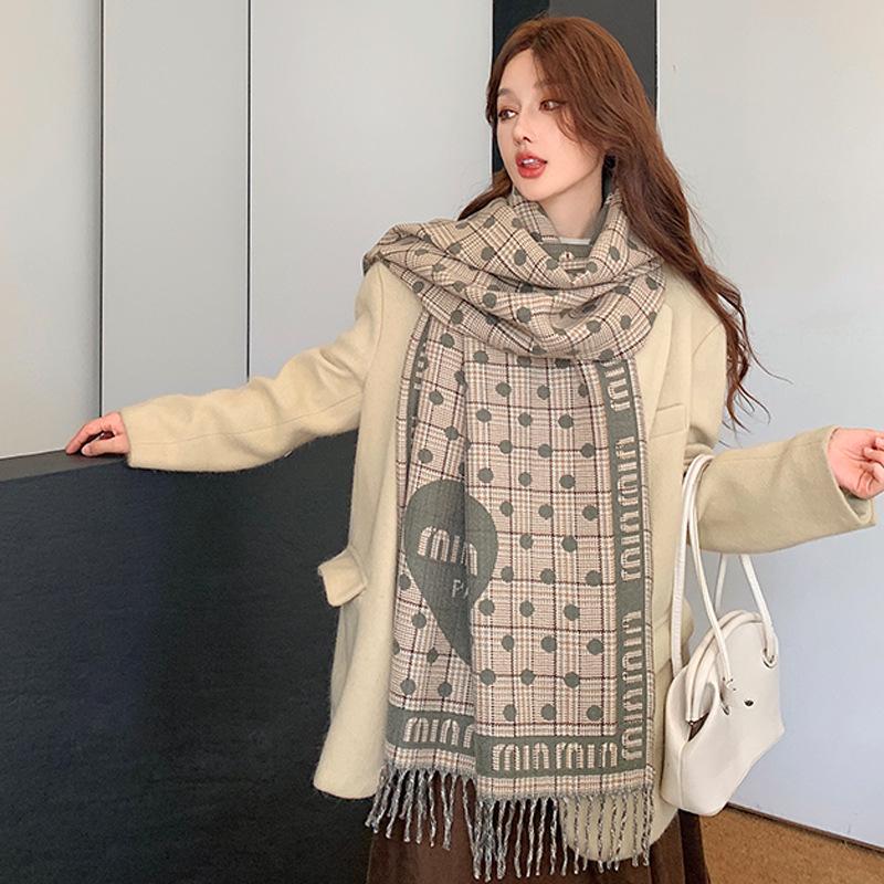 65 * 200cm Herbst Und Winter Neu Damen Einfarbig Vielseitig Schlicht Quaste Imitat Kaschmir Doppelseitiger Schal Warmer Schal Atmosphäre Schal