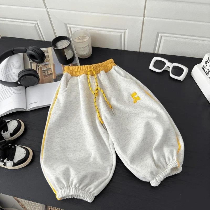 Boys Sweatpants Children Autumn Sport Casual Trousers Embroidered Girls Elastic Waist Versatile Pants