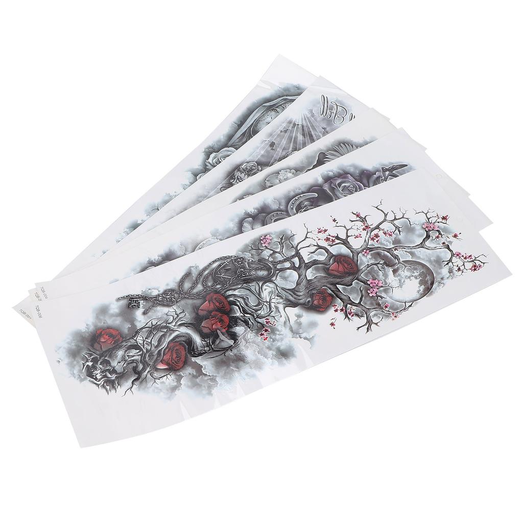 5pcs Full Arm Personalized Tattoo Stickers Waterproof Art Temporary Fake Tattoo Stickers