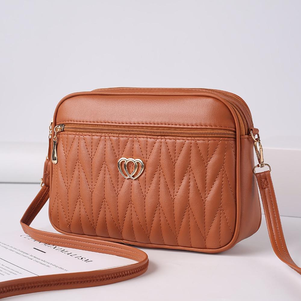 

Fashion PU Crossbody Phone Bag Adjustable Durable Single Shoulder Bag Stylish Crossbody Bag Travel коричневый