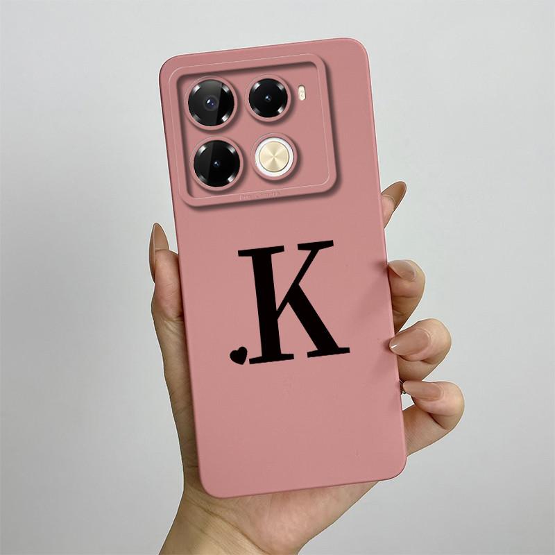 for Infinix Note 40 4G X6853 / Note 40 Pro 4G 5G X6850 X6851 / Pro Plus X6851B Phone Case Cute Letters Silicone Shockproof Cover