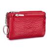 New first-layer cowhide simple women's zipper change bag three zippers large-capacity storage bag coin bag