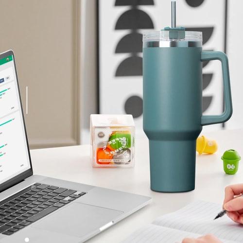 WIEXUN Stainless Steel Straws, Replacement Straws for Tumblers, Reusable, Fits 40oz and 30oz Tumblers, Approx. 300mm, Includes Cleaning Brush, 3 Straw