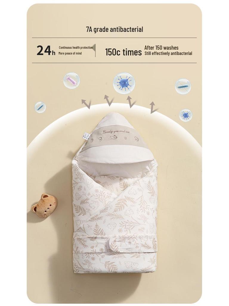 Thick Pure Cotton Newborn Swaddling Blanket for Delivery Room or Outings In Spring, Autumn, Winter
