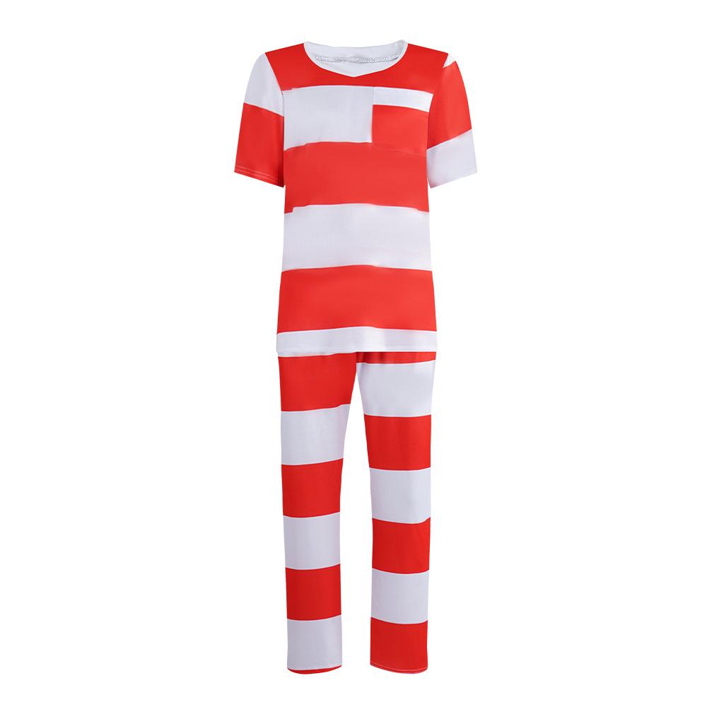 2025 Halloween Prisoner Stripe Costume for Adults 170