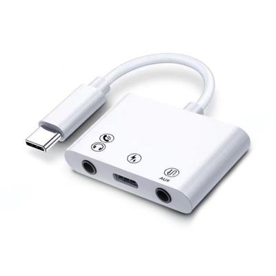 USB C To 3.5mm Jacks Auxs Headphone Adapter with Type C Fast Charging Port for Music and Calls