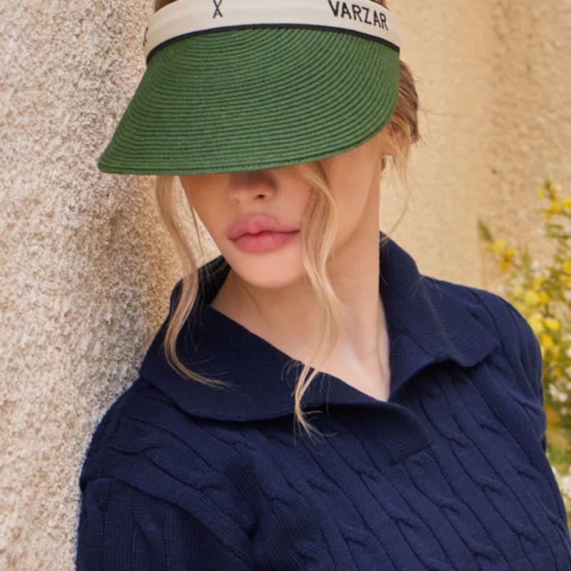 

VARZAR Органическая бандажная бумага Солнцезащитная кепка Белый/Хаки FREE