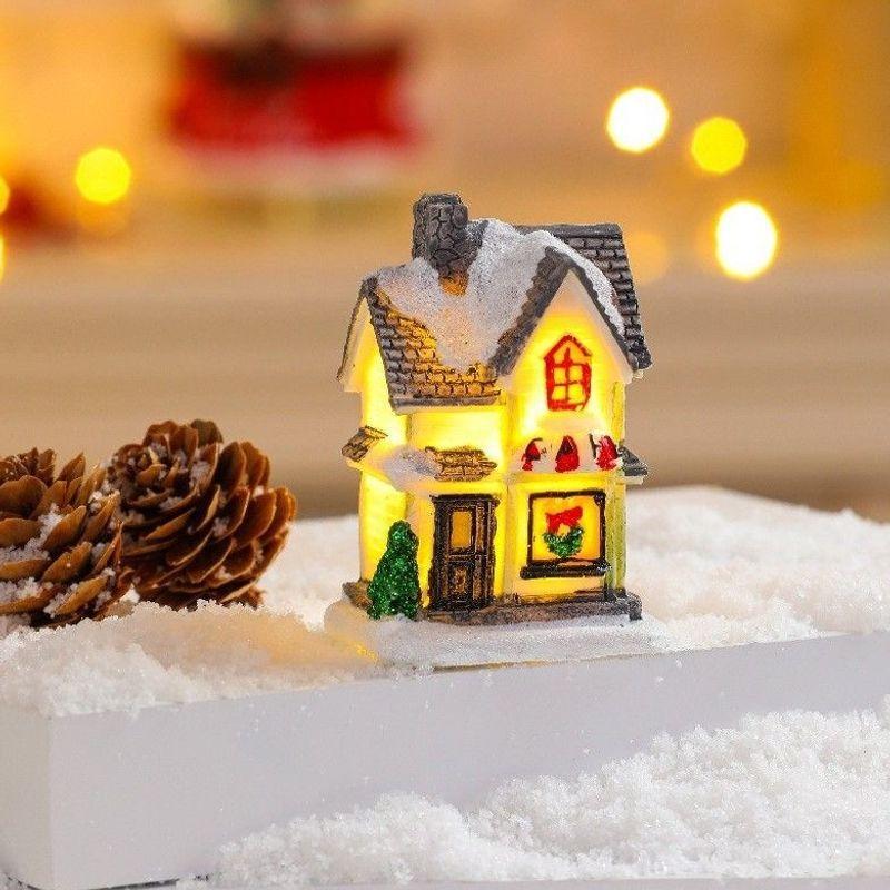 Christmas micro landscape mini luminous small house tabletop ornament Christmas tree ornament children's small gift