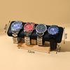 T-Shaped Bracelet Watch Display Rack Wooden Base PU Leather Jewelry Organizer for Retail Store Home Storage