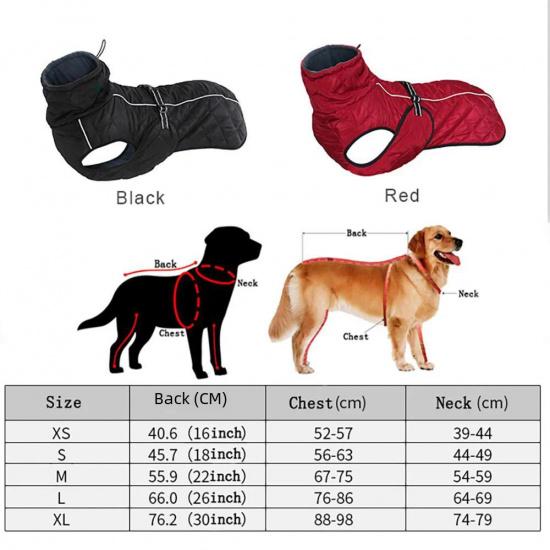 Dog Outdoor Jacket Waterproof Reflective Pet Coat Vest Winter Warm Cotton Dogs Clothing for Large Middle Dogs Labrador 5