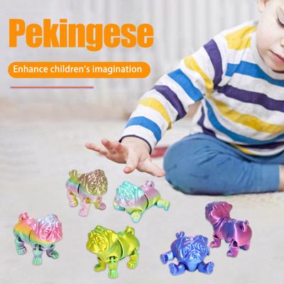 Modellino di Cane Stampato in 3D Giocattolo Fidget da Collezione Ornamento Cucciolo con Articolazioni Mobili Flessibile Stress