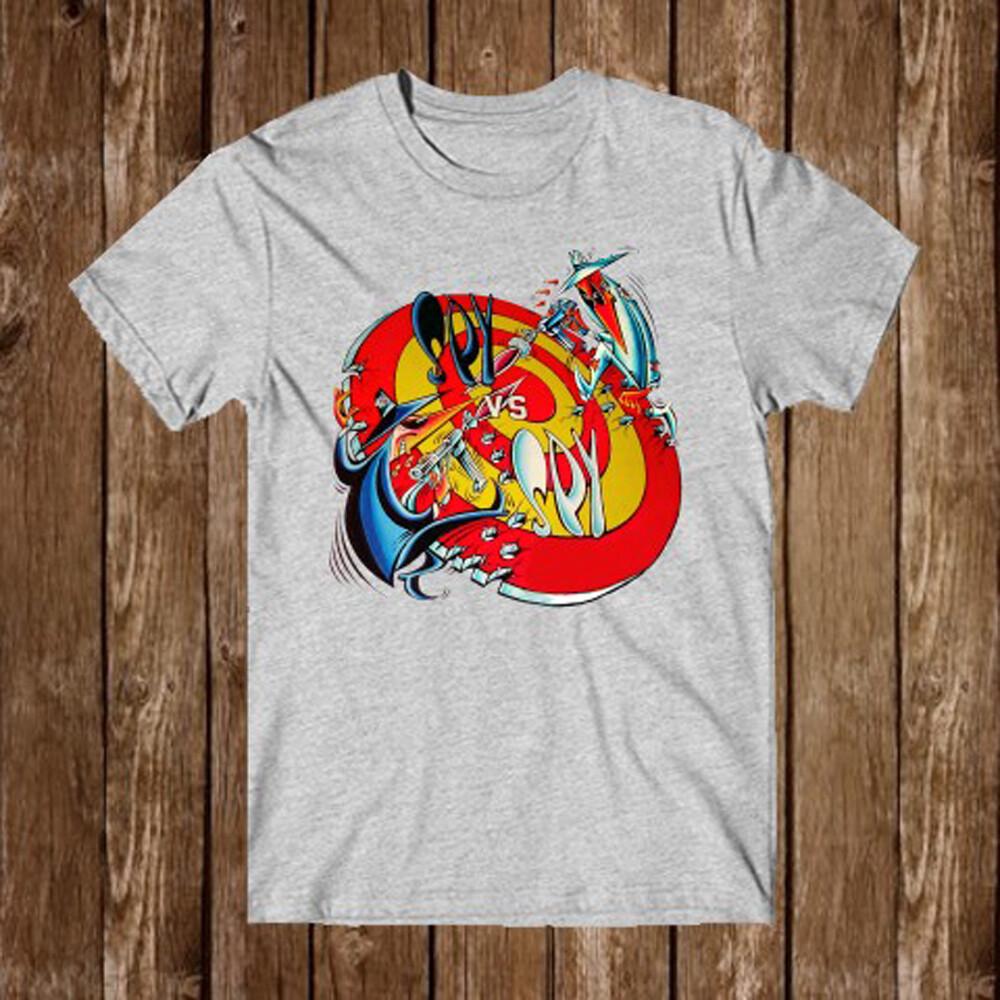 Spy vs Spy Movie Cartoon Men s Grey T-Shirt Size S-5XL Unisex T-Shirt XL
