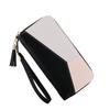 Leather Wallet For Women, Clutch Travel Tassel Purse Wristlet In Colorblock Leather With Card Slots Money Organizer And Phone Holder
