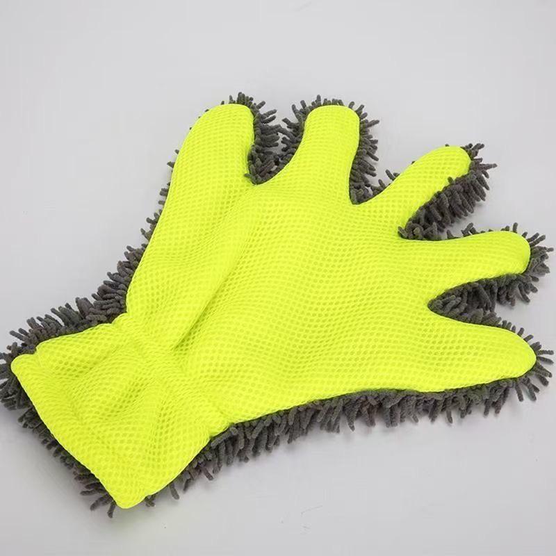 Chenille Fünf-Finger Autowaschhandschuhe - Plüschschwamm für Radnabenreinigung und Autodetailing.