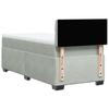 Vidaxl Letto Continentale Con Materasso, Grigio Chiaro, Velluto, 90X190 Cm