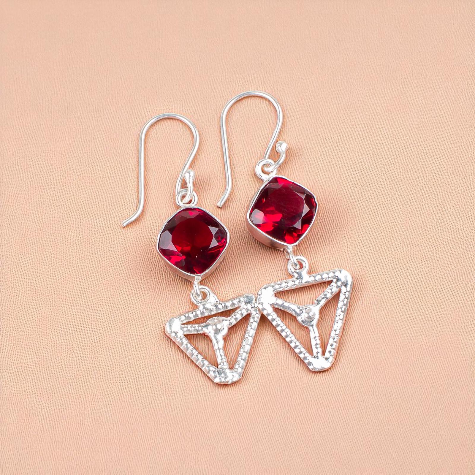 

Pink Rubellite Gemstone 925 Sterling Silver Jewelry Handcrafted Earrings 2.00 EE-45-10