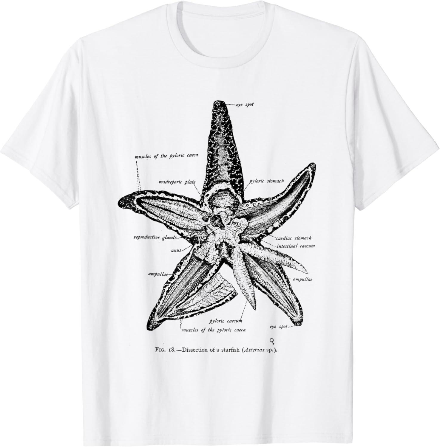 Vintage Marine Biology Starfish Sea Star Tee Gift T-Shirt S разноцветный