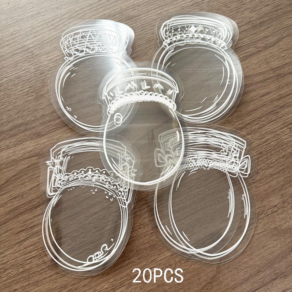 20PCS PET Bottle Shape Bookmark Transparent DIY Crafts Stationary Bookmark Waterproof Bookmark Scrapbook Sticker Plant Samples