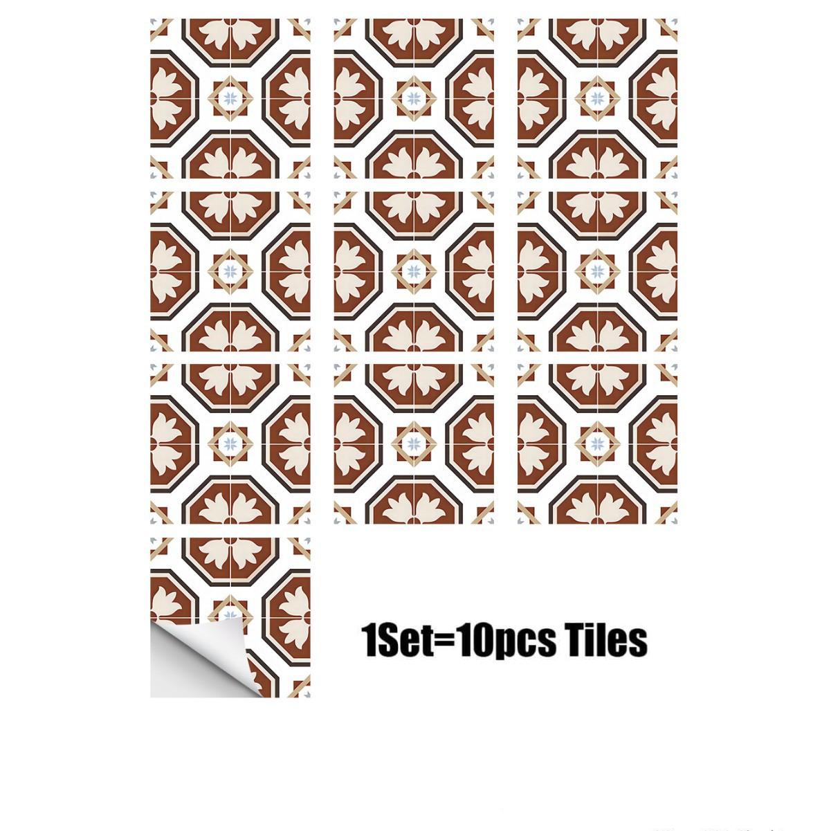 

Европейская ретро ПВХ имитация плитки наклейка самоклеящаяся наклейка на пол износостойкая и нескользящая декоративная наклейка на плитку для гостиной спальни 10cm*10cm*10pcs