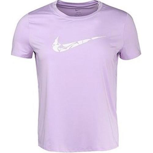 Nike Logo Round Neck Casual Pullover Short Sleeve T-Shirt S светло-фиолетовый