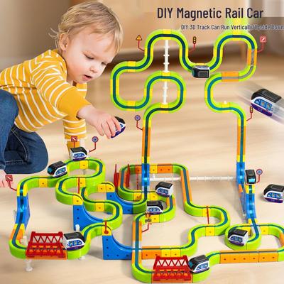 3D Magnetic DIY Track Toy: Anti-Gravity Electric Train for Kids