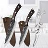 3PCS Stainless Steel Utility Knife Chef Knife Kitchen Scissors Sashimi Knife Boning Knife Multipurpose Knife