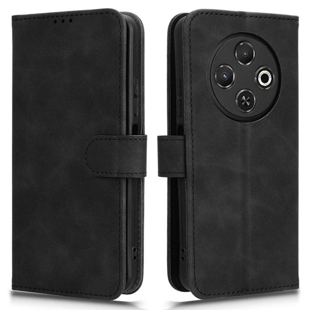 

Для TECNO Spark 30C 4G Кожаный чехол с эффектом кожи на ощупь Противоударный Чехол-книжка для телефона с кошельком Black