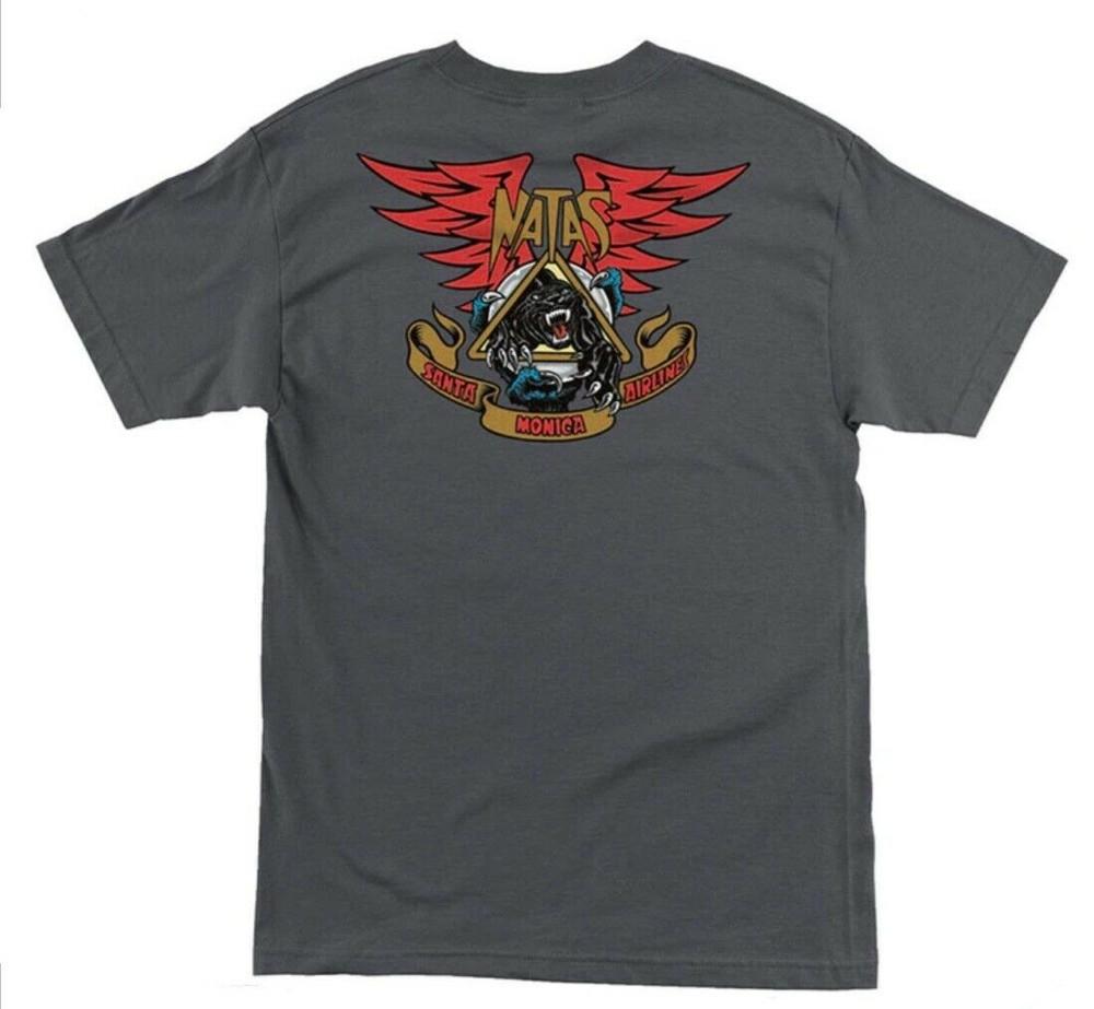 Santa Monica Airlines Natas Kaupas PANTHER Skateboard T Shirt CHARCOAL Unisex T-Shirt M
