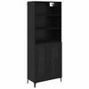 Highboard In Black Oak Look 27.8 X 13.4 X 70.9 In (L X W X H) Engineered Wood