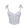 Damen Spitzen-Trägerloses Formgebendes Bustier mit gepolsterten Körbchen und abnehmbaren Trägern
