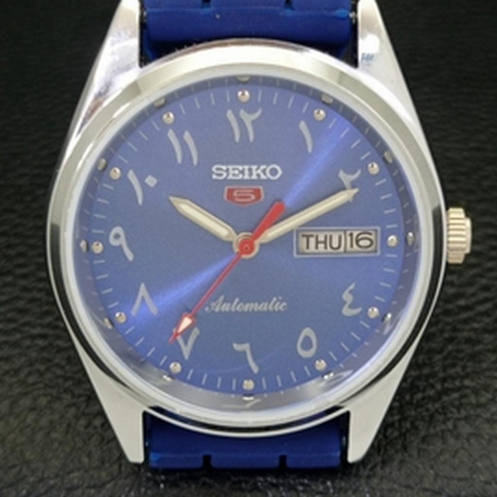 REFURBISHED AUTOMATIC SEIKO 5 JAPAN 6309A MENS ARABIC BLUE DIAL WATCH A427356-2 QRL-a427356