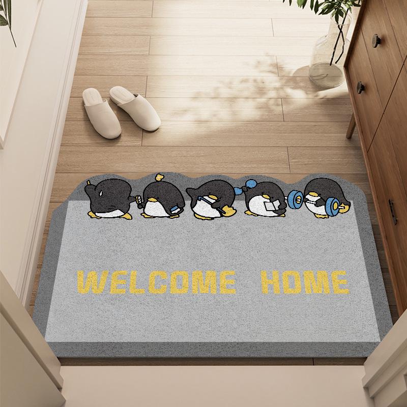 Cartoon Coil Entrance Mat - Easy-Clean, Wear-Resistant, Non-Slip, Dirt-Resistant, Cuttable Foot Mat for Home.
