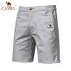 CAMEL Summer Embroidered Cotton Solid Color Shorts for Men High Quality Casual Business Social Elastic Waist Beach Shorts