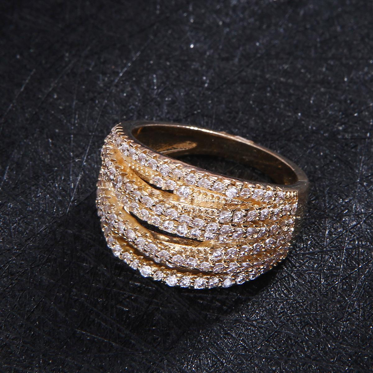 

New Personalized Style Creative Geometric Ring Micro Inlaid with Five Rows of AAA Zircon Rings Ring Accessories no. 6