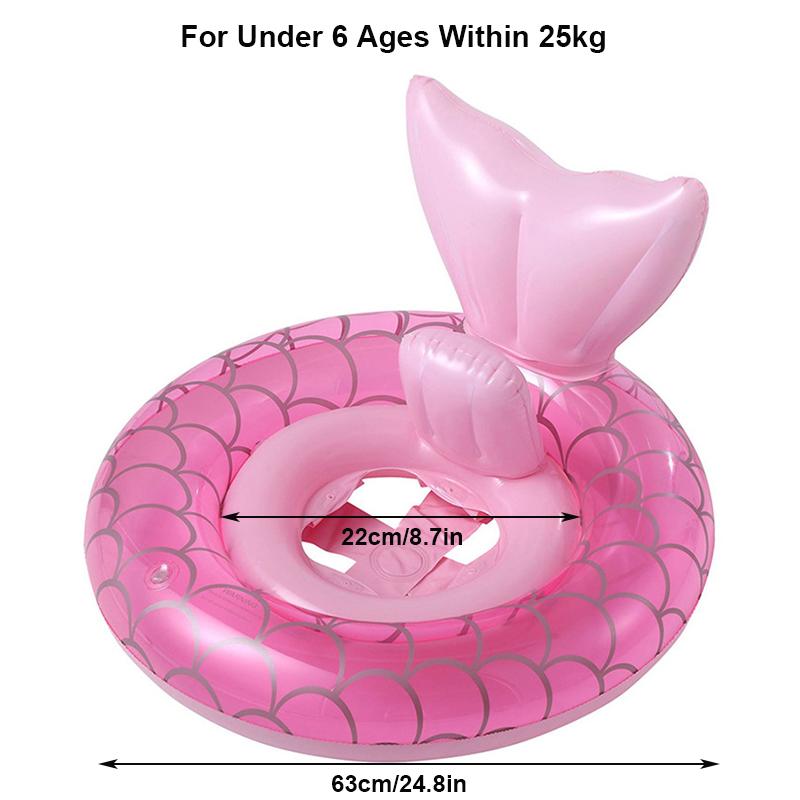 1Pcs Mermaid Swim Ring Inflatable Pool Float Swim Tube Swimming Seat Ring Summer Water Play Bathtub Pool Float