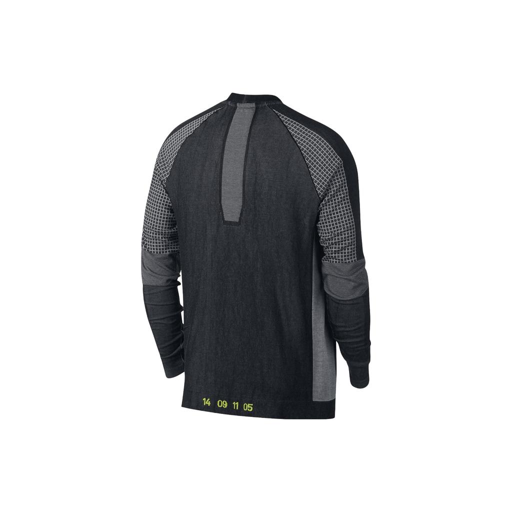 Nike Mesh Panel Crew Neck Long Sleeve T-Shirt Men Tops Black AR1572-010