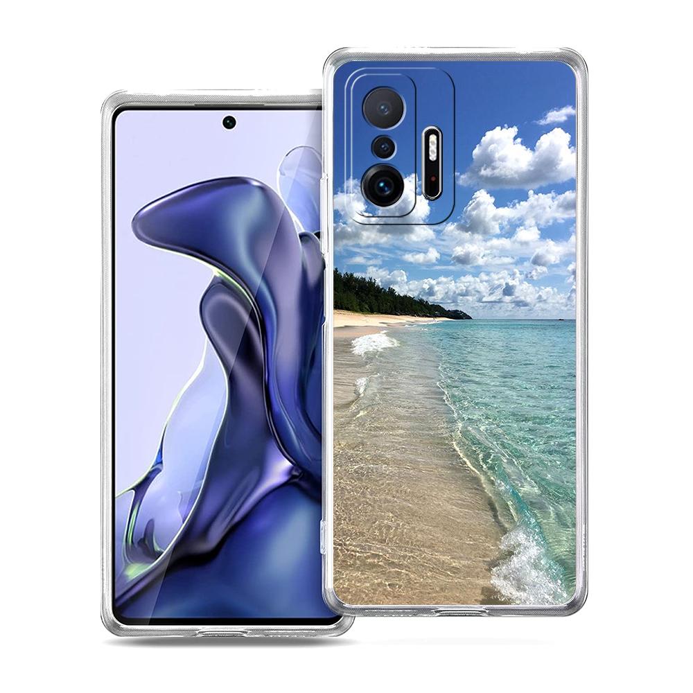 Sea blue Sky beach Phone Case For Xiaomi 14 13 12 Lite Mi 11 Ultra 11X 13T 12T 11T For Poco X5 X4 X3 NFC F5 F4 M4 Pro 5G Cover