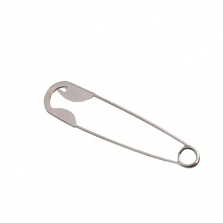 A Large Silvery Metal Hairpin, Suitable For Hairpin, Scarves, And Shawls As A Versatile Decorative Pin.