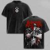Hot Anime Berserk Guts Clothing Men Women Short Sleeve Tshirts Washed Cotton Tee Retro Oversized T-shirt Harajuku Unisex T Shirt
